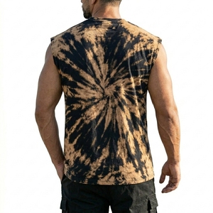 Débardeur Homme Premium 100% Coton Respirant Tie-Dye Streetwear Grammage Lourd Col Rond Personnalisable Effet Délavé Vintage - Product Image 3