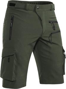 Shorts cargo de sport pour hommes, avec cordon de serrage, logo personnalisé, style motard, tissu tricoté, coupe confortable pour l'exercice et la course à pied - Product Image 5