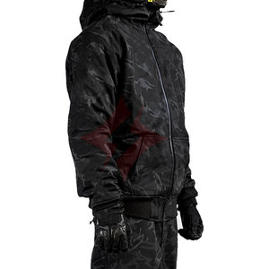 Hoodie de moto unisexe homologué CE avec protection blindée, respirant, en polaire, noir, entièrement doublé, 100 % polyester - Product Image 4