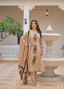 Premium 60x60 Cotton <b>Panel</b> Kurta Set with Original <b>Mirror</b> Work Ethnic Women Wear Designer Indian Outfit - Product Image 1