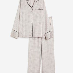 Ensemble deux pièces pour femme, haut à col roulé à pois et legging, en polyester très extensible et confortable, idéal pour la détente, collection automne-hiver - Product Image 1