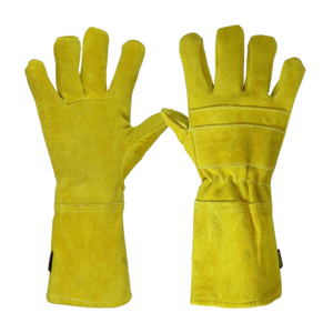 ถุงมือหนังวัวแท้คุณภาพสูง ทนทาน สำหรับงานเชื่อม งานดับเพลิง และปิ้งย่าง ป้องกันความร้อน ถุงมือนิรภัย - Product Image 3