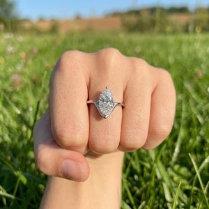Elegant Gold Plated 925 Sterling Silver Lab Grown Diamond <b>Adjustable</b> <b>Ring</b> Brilliant Stone Setting Designer Fashion Jewelry - Product Image 5