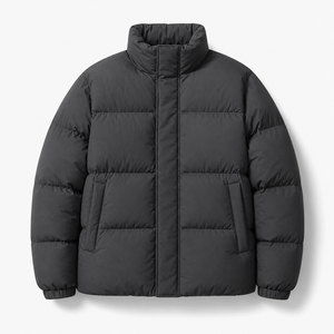 High Street Canvas <b>Waterproof</b> Hooded Turn-down Collar <b>Warm</b> Comfortable High Quality Men's Winter Bomber Puffer <b>Jacket</b> - Product Image 3