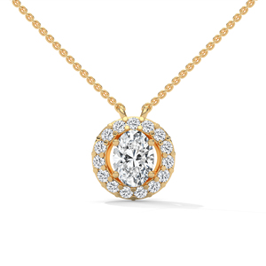 Le Pendentif Ovale Éternel Halo - Product Image 1