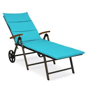 Silla Reclinable Plegable de Mimbre para Exteriores con Marco de Aluminio, Cómoda Silla de Playa Tipo Chaise Longue - Product Image 6