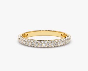 ผู้ผลิตแหวนแต่งงานเพชรทรงปรินเซสคัท 14K ทองคำ พร้อมเพชรเพาะเลี้ยง - Product Image 1