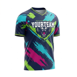 Uniforme de Fútbol Personalizado de Alta Calidad 2026, 100% Poliéster, Impresión Digital, Ecológico, Secado Rápido, Nombre del Equipo, Parte Delantera Corta - Product Image 1