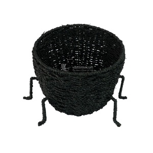 Cesta de calabaza de algas marinas tejida a mano, decoración y almacenamiento de Halloween y Vietnam al por mayor hecho a mano - Product Image 1