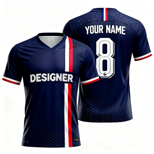 Breathable Sublimated Soccer Jersey Uniform Set Custom V-<b>neck</b> Sportswear for Men Kids Clubs Training and support all season - Product Image 1