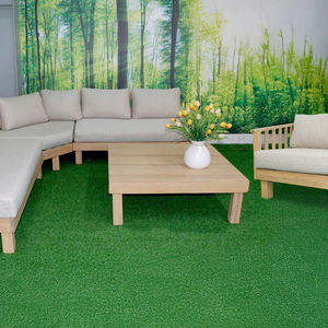 Ensemble de canapés d'angle en acacia pour l'extérieur, conçu avec une finition en bois naturel et des sièges rembourrés pour les patios et les jardins - Product Image 1