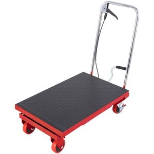 Carrello Elevatore Idraulico Manuale a Forbice Singola, Capacità 227 kg, Altezza di Sollevamento 72,4 cm, 4 Ruote Antiscivolo in PA per Carico Merci - Product Image 1