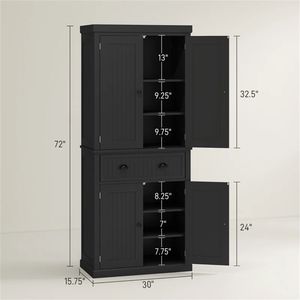 Credenza Nera per Utensili da Cucina, Soluzione Pratica per l'Organizzazione della Cucina - Product Image 6