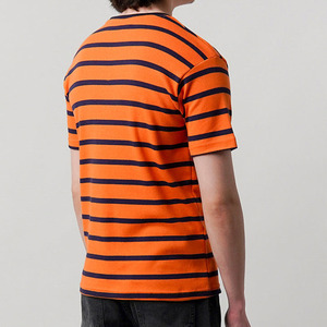 T-shirt rayé surdimensionné pour homme, mode estivale, 250 GSM, coton, streetwear, coupe ample, manches courtes, personnalisable, fabrication en gros (OEM/ODM) - Product Image 4