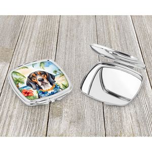American English Coonhound Luau Espejo de maquillaje de mano plegable compacto para mujeres Espejo de bolsillo decorativo de viaje Ideas de regalo para - Product Image 3