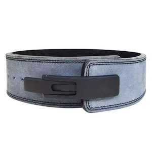 Support de poignet en cuir bleu réglable avec fermeture auto-agrippante pour la musculation et l'entraînement de force, protège-paume unisexe - Product Image 4