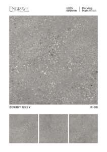 กระเบื้องพอร์ซเลนแบบด้านขนาด 600x600 มม. ออกแบบมาสำหรับพื้นภายในที่ต้องการลวดลายแกะสลักละเอียดอ่อนและพื้นผิวสมดุล - Product Image 5