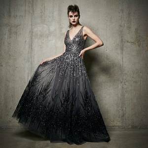 Vestido de Noche de Lentejuelas Gris Oscuro de Lujo al por Mayor de Alta Demanda, Vestido Largo Formal Personalizado para Fiesta de Graduación, Proveedor de Fábrica - Product Image 3