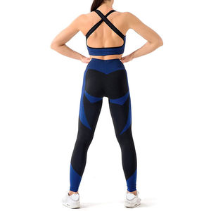 High Stretch Yoga Set <b>Women</b> <b>Compression</b> Leggings and Crop <b>Top</b> Gym Wear - Product Image 5