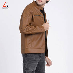 Veste en cuir pour homme, coupe ajustée, tendance, de haute qualité, confortable, idéale pour les voyages en plein air, veste d'hiver - Product Image 5