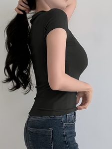 Haut décontracté pour femme, coupe ample, longueur mi-taille, style streetwear, pour un confort quotidien et un look tendance - Product Image 2