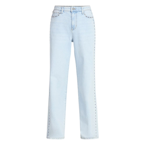 Pantalons en jean pour femmes les plus vendus, couleur personnalisée, coupe classique décontractée, taille élastique, fermeture à glissière, pantalons en jean pour femmes - Product Image 3