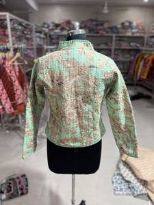 <b>Quilted</b> Cotton <b>Jacket</b> With Mandarin Collar Floral Print Single Button Closure Women's Autumn Wear GIFT FOR HER - Product Image 6