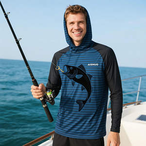 Men's <b>Protective</b> Fishing Clothes Long <b>Sleeve</b> Camouflage Fishing Shirt Customized High Performance Quick Dry Fishing Hoodie - Product Image 4