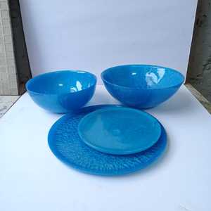 Par de cuencos de resina hechos a mano en India con juego de platos, nuevo conjunto combinado para decoración de mesa en el hogar. - Product Image 1