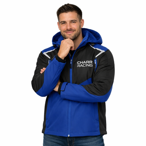 เสื้อแจ็คเก็ตผู้ชายสำหรับกิจกรรมกลางแจ้ง ป้องกันลม ผ้า softshell มีฮู้ด กันน้ำ แจ็คเก็ตสำหรับเล่นกีฬา ดีไซน์กระชับรูปร่าง - Product Image 5