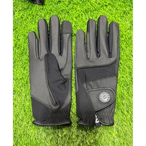 Horse Riding Gloves Palm <b>Synthetic</b> <b>Leather</b> Back Stretch Mesh Flexible Breathable Grip Equestrian Racing Summer Pull-On - Product Image 1