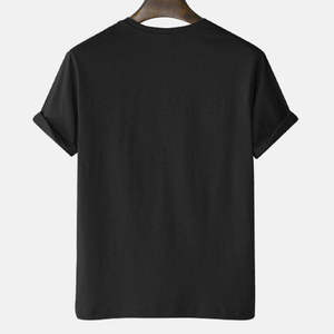 T-shirt décontracté en coton tricoté à col rond et manches courtes pour homme, coupe oversize, style streetwear, motifs rouge, noir, gris, design 2026, vente en gros - Product Image 2
