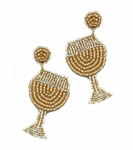 Pendientes de Diseño Bordado Hechos a Mano para Mujer con Cuentas de Vidrio, Tela, Forma Irregular, Color Personalizable por MD HANDICRAFTS - Product Image 6