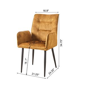 Set di 2 Sedie da Pranzo Moderne Giallo Senape con Sedute Imbottite Morbide e Struttura in Ferro - Product Image 5