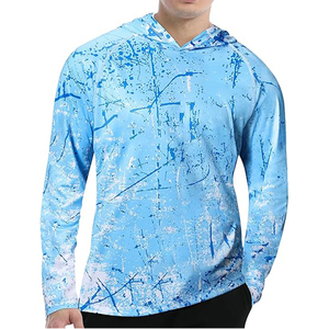 Camisa de Pesca para Hombre, Gris, Manga Larga, con Capucha, Protección Solar UPF 50, Secado Rápido, Estampada, con Bolsillo para Gafas de Sol - Product Image 6