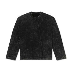 Camiseta de Manga Larga para Hombre, Personalizada, con Lavado Ácido, Cuello Redondo, Estilo Vintage, Corte Holgado, Informal - Product Image 4