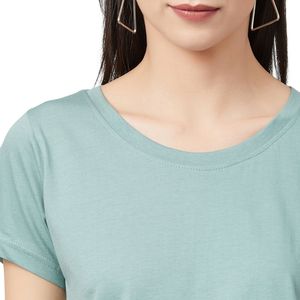 Camiseta Corta de Algodón para Mujer con Logotipo Personalizado, Camiseta Lisa de Manga Corta, Informal, de Verano, al por Mayor OEM - Product Image 2