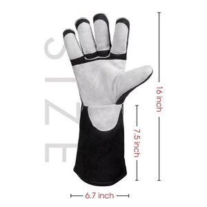 Gants de soudage en cuir de vachette pleine fleur, longueur coude, protection intégrale, excellente qualité, résistants à la chaleur, thermiques, pour usage hiver/été - Product Image 6