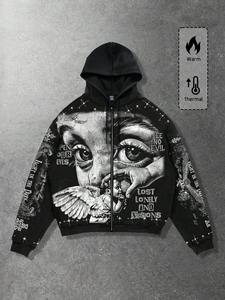 Mens premium zip up <b>oversized</b> <b>hoodie</b> heavy fabric streetwear casual gym wear pullover <b>hoodie</b> modern fashion - Product Image 1