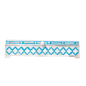 Custom Handmade Luxury <b>Blue</b> Rectangular Wood Eco-friendly <b>Storage</b> <b>Box</b> with Bone Inlay MOP Diamond for Rings Bracelets Necklaces - Product Image 5