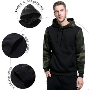 <b>Mens</b> Camouflage Pullover Hoodie With Allover Camo Print And Front <b>Pouch</b> Pocket For Streetwear Style - Product Image 3