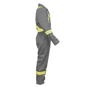 Combinaison ignifuge soudée, réfléchissante, anti-vapeur, coupe régulière, gris avec bandes jaunes, résistance à la chaleur 800°C - Product Image 3