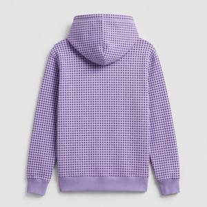 NEXTEX Unisex Pixel Dot Pullover <b>Hoodie</b> Lavender <b>Purple</b> White Soft Cotton Polyester Hooded - Product Image 2