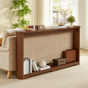 70.1\" Corrugated Texture Storage <b>Console</b> <b>Table</b> Narrow Wooden <b>Sofa</b> <b>Table</b> for Entranceways Perfectly Fits Any <b>Sofa</b> - Product Image 2