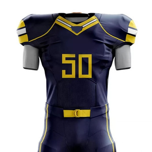 Ensemble d'uniformes de football américain sublimés avec des couleurs résistantes à la décoloration et un tissu de qualité supérieure Uniforme de football américain personnalisé - Product Image 3