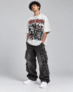 Camiseta Extra Grande para Hombre Thorfin Industry con Estampado Fotográfico, Estilo Urbano, Manga Corta, Cuello Redondo, Algodón Jersey, Precio Económico - Product Image 3