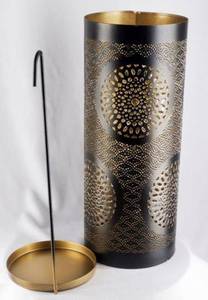 Metal <b>Lantern</b> <b>Set</b> Round Black Gold Lattice Design Heat Resistant Durable Eco-Friendly Christmas Home Decoration - Product Image 5