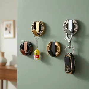 Porte-clés mural multifonctionnel en zinc Royal Modern, support durable non pliable, finition de luxe, crochets décoratifs pour appartement - Product Image 3
