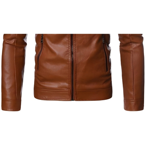 Hot Premium Quality Leather Winter <b>Jacket</b> for Men with Front Logo Heated Reversible Waterproof & Windproof Wool <b>Lined</b> - Product Image 5