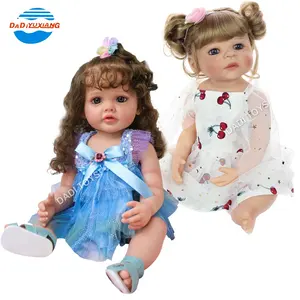 55Cm Full Body Silicone Vinyl Bebes Realistic Baby Doll, Princess Lifelike 3D Skin Visible Fasion Design Reborn Baby Doll